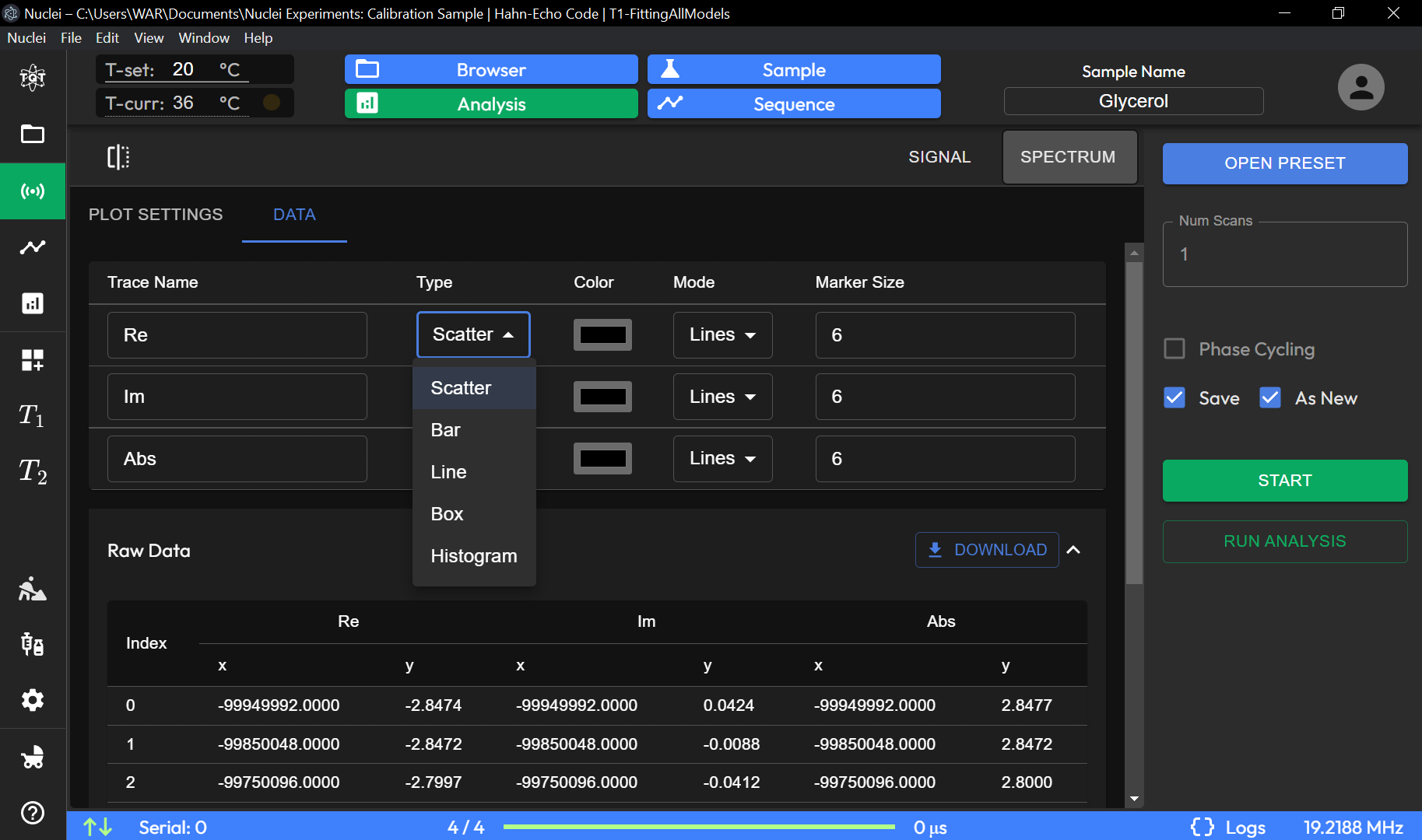 Experiment Data Preview Submenu Image