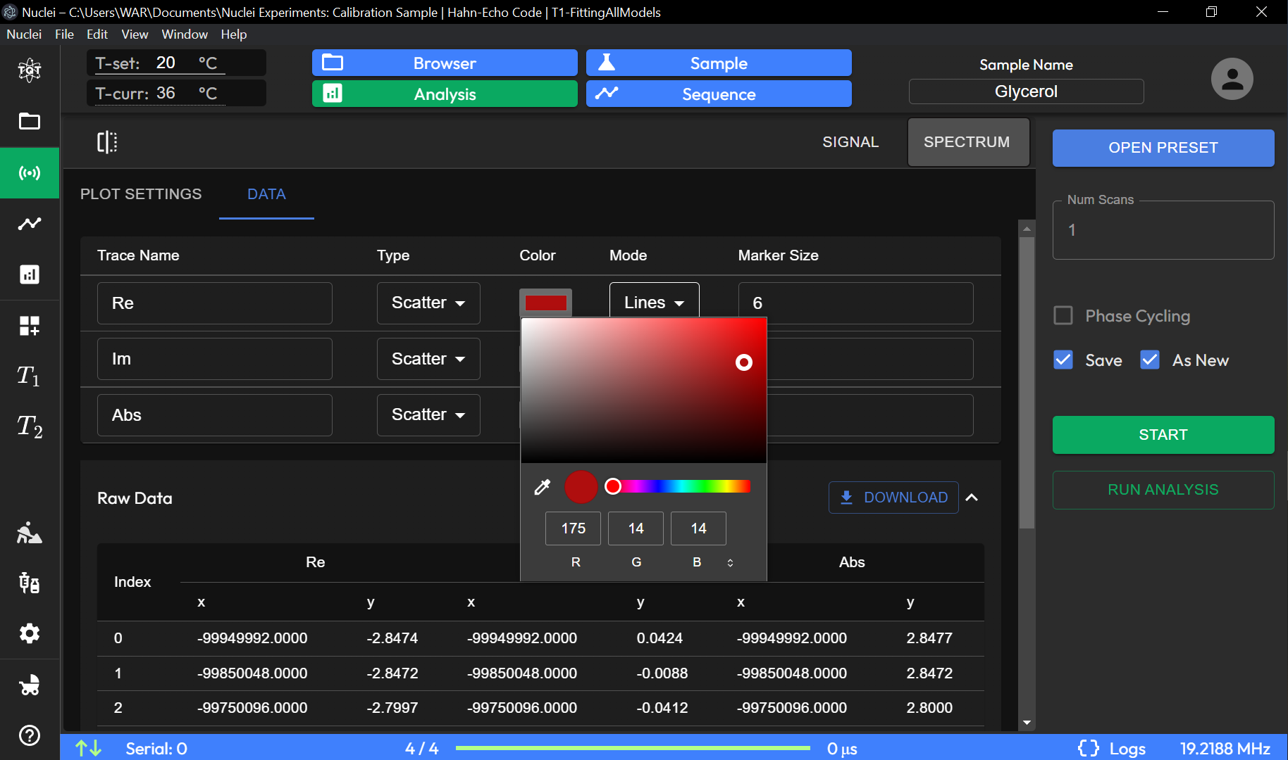 Experiment Data Preview Submenu Image