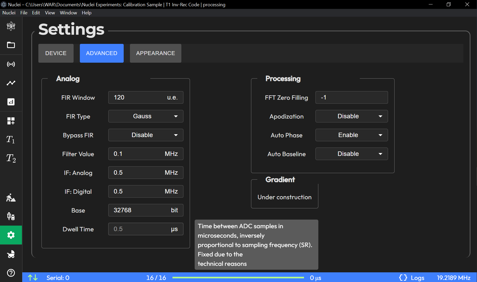 Settings Page - Advanced Tab